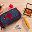 Estojo/Necessaire Organizador 3 Compartimentos Azul - Floral
