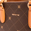 Bolsa Satchel Média Sestini Monograma - Marrom