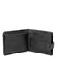 Carteira em Couro Masculina com Fecho e Porta Moedas - Preto