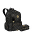 Kit Mochila 2 Compartimentos e Estojo Box Especial Paul Frank Styles - Preto com Amarelo