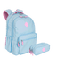 Kit Mochila 2 Compartimentos Sestini College e Estojo 3 Compartimentos Sestini Hydroblock - Azul