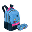 Kit Mochila 2 Compartimentos e Estojo 2 Compartimentos Paul Frank Casual - Azul