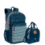 Kit Mochila 2 Compartimentos e Lancheira 2 Compartimentos Paul Frank World - Azul Marinho