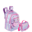 Kit Mochila 2 Compartimentos e Lancheira Grande Sestini Wonder Lilás - Metálico