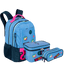 Kit Mochila 2 Compartimentos mais Lancheira Grande e Estojo 2 Compartimentos Paul Frank Casual - Azul