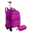 Kit Mochila Carrinho 4 Rodas e Estojo Box Especial Paul Frank T03 Roxo - Orquídea