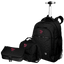 Kit Mochila Carrinho Grande mais Lancheira 2 Compartimentos Abertura em U e Estojo Box Especial Capricho Crush - Preto