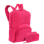 Kit Mochila e Estojo Box Especial 3 Compartimentos Sestini Crinkle Rosa - Pink