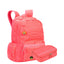 Kit Mochila Grande 2 Compartimentos e Estojo Box Especial Paul Frank Classics -Neon Papaya