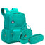 Kit Mochila Grande 2 Compartimentos mais Lancheira 2 Compartimentos e Estojo 2 Compartimentos Paul Frank Classics Verde - Esmeralda