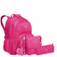 Kit Mochila Grande 2 Compartimentos mais Lancheira 2 Compartimentos e Estojo Capricho Crush - Rosa