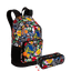 Kit Mochila Grande e Estojo 2 Compartimentos Nba Begins - Preto