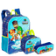 Kit Mochila Grande mais Lancheira Pequena e Estojo 2 Compartimentos Pj Masks M Power Heroes - Colorido