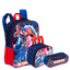 Kit Mochila Grande mais Lancheira Pequena e Estojo 2 Compartimentos Transformers M Optimus - Colorido