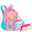 Kit Mochila Grande mais Lancheira Pequena e Estojo 2 Compartimentos Sestini X Colors Girls - Colorido