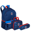 Kit Mochila Grande mais Lancheira Pequena e Estojo 2 Compartimentos PSG M Plus Stripes - Colorido
