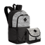 Kit Mochila Grande Sestini Magic e Lancheira 2 Compartimentos - Preto e Cinza