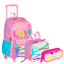 Kit Mochilete Grande mais Lancheira Pequena e Estojo 2 Compartimentos Sestini X Colors Girls - Colorido