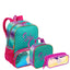 Kit Mochila Grande mais Lancheira Pequena e Estojo 2 Compartimentos Sestini X Mermaid 2 - Colorido