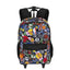 Kit Mochila Carrinho e Estojo 2 Compartimentos Nba Begins - Preto