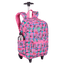 Mochila Carrinho Externo Capricho Student School - Rosa Claro