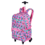 Mochila Carrinho Externo Capricho Student School - Rosa Claro