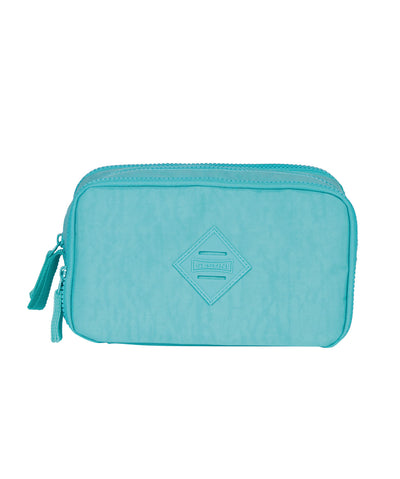 Estojo Box Especial 3 Compartimentos Crinkle Turquesa