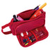 Estojo Organizador 3 Compartimentos Crinkle Vermelho
