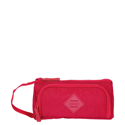 Estojo Organizador 3 Compartimentos Crinkle Vermelho