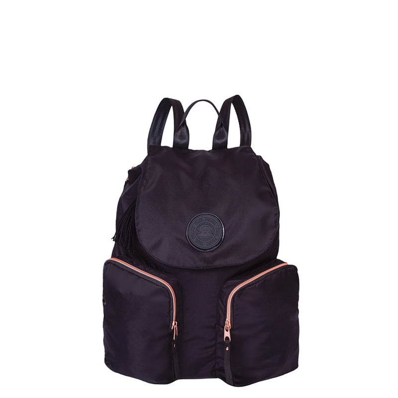 Mochila Média com Tampa Paul Frank Glam Preto