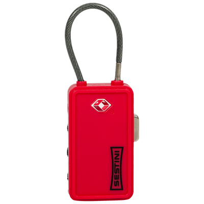 Cadeado Tsa com Identificador e Cabo de Aço Vermelho