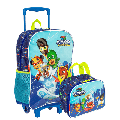 Kit Mochilete Grande e Lancheira Pequena Pj Masks M Power Heroes - Colorido