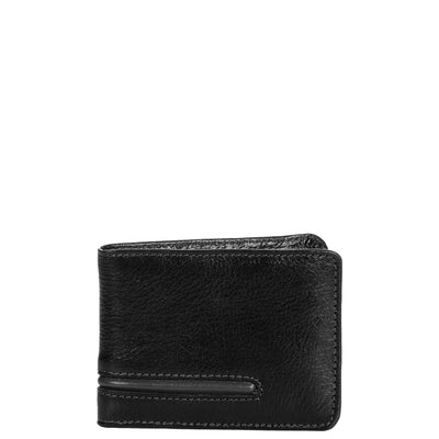 Carteira Masculina Pequena com Friso Couro - Preto