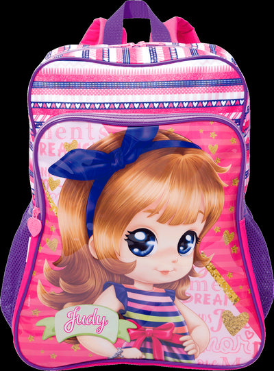 Mochila Grande com Bolso Judy 19M Plus Colorido