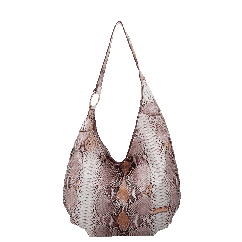 Bolsa Boho Média Fellipe Krein Ss23 Snake Fk 600 - Marrom