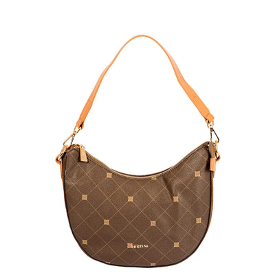 Bolsa Boho Média Sestini Monograma - Marrom