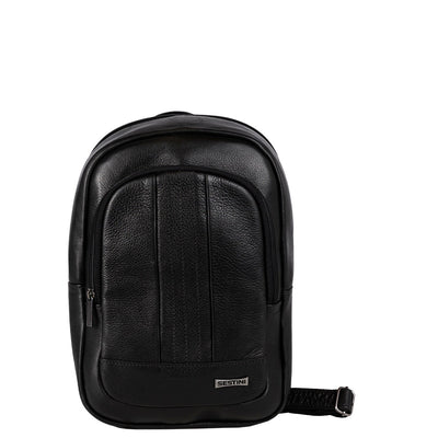 Bolsa de Ombro Grande Couro Sestini Texas - Preto