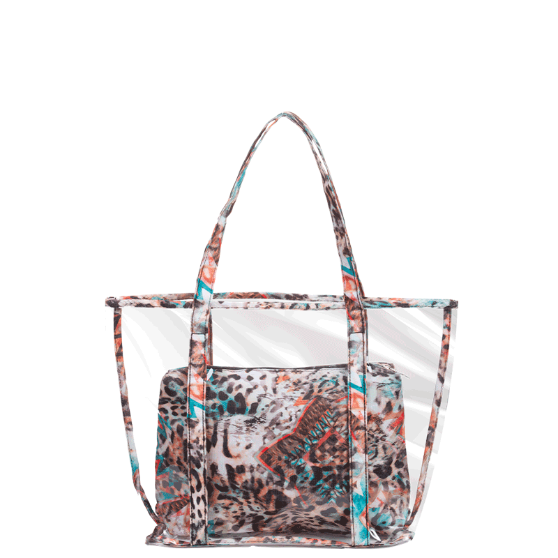 Bolsa Praia Tote Grande com Necessaire - Animal Print
