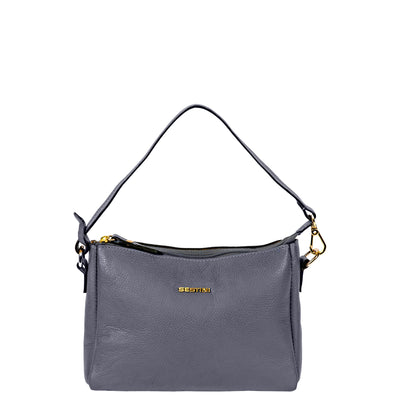 Bolsa Tiracolo Pequena Couro Sestini Maya - Azul