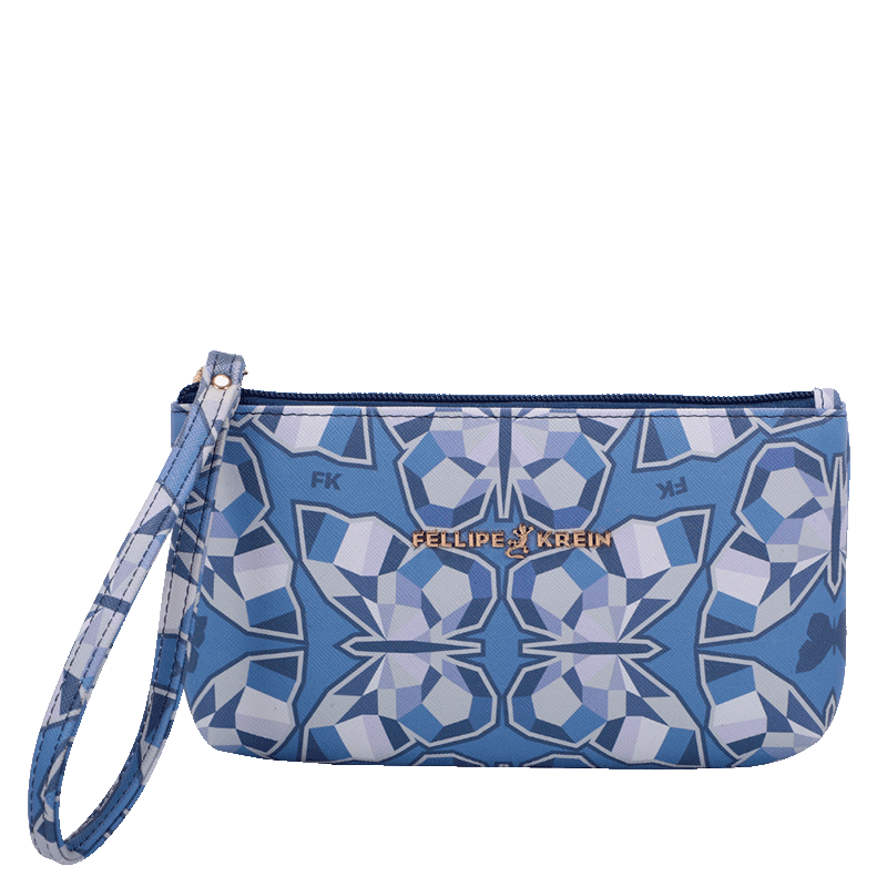 Carteira Alça de Mão Grande Fellipe Krein Ss23 Fk656 - Azul