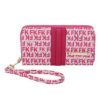 Carteira Zíper com Alça de Mão Fellipe Krein SS23 Monograma Rosa - Pink