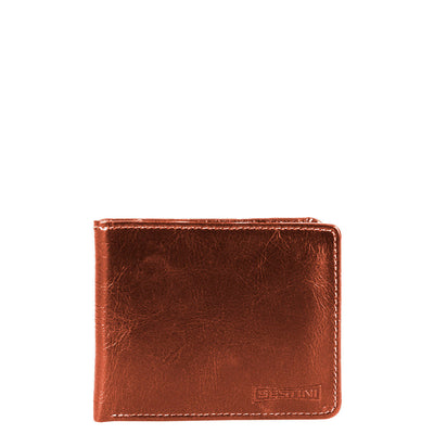 Carteira em Couro Masculina com Aba de Documentos - Caramelo