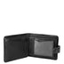 Carteira em Couro Masculina com Fecho e Porta Moedas - Preto