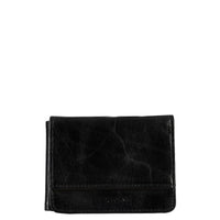 Carteira em Couro Masculina com Friso e Aba de Documentos - Preto