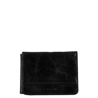 Carteira em Couro Masculina com Friso e Aba de Documentos - Preto