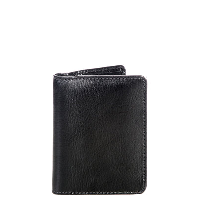 Carteira Masculina com Porta Cartão Externo Couro - Preto