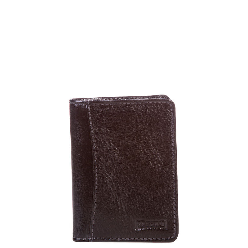 Carteira em Couro Masculina Vertical - Preto