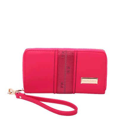 Carteira Zíper com Alça de Mão Fellipe Krein SS23 Alça Nailon Rosa - Pink