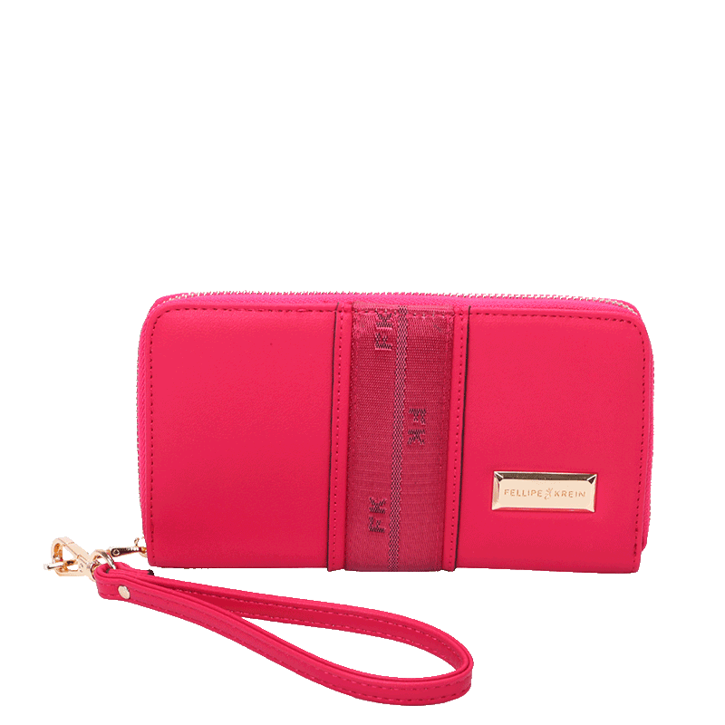 Carteira Zíper com Alça de Mão Fellipe Krein SS23 Alça Nailon Rosa - Pink