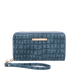 Carteira Zíper com Alça de Mão Fellipe Krein SS23 Croco - Azul
